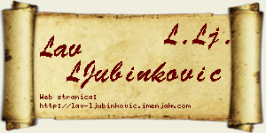 Lav LJubinković vizit kartica